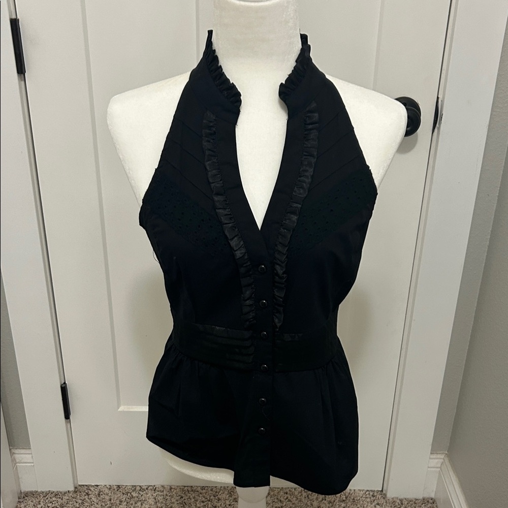 Elegant Black Halter Top